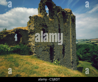 Die Ruinen von Clun Burg oberhalb der Ortschaft Clun, Shropshire. Eine aus einer Kette von mittelalterlichen Festungen, die die Grenze überwacht Stockfoto