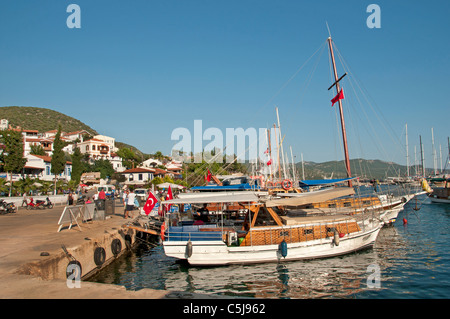 KAS Türkei Türkei Hafen Hafen Boot Schiff Stockfoto