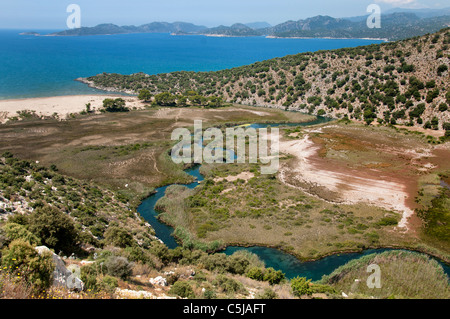 Demre Küste Meer Fluss Süd Türkei Feuchtgebiete Feuchtgebiet Stockfoto