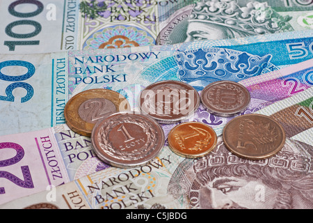 Polnische Zloty Und Croszy | Polnische Zloty und Croszy Stockfoto