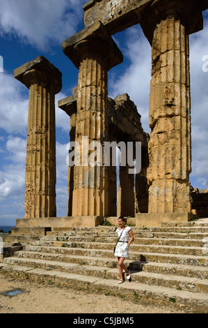 Tempel E in Selinunt (Selinunt), Sizilien, Italien Stockfoto