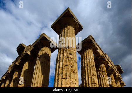 Tempel E in Selinunt (Selinunt), Sizilien, Italien Stockfoto