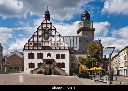 Altes Und Neues Rathaus Plauen | alte und neue Guildhall Plauen Stockfoto