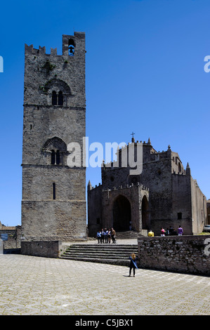 Dom = Chiesa Regia Matrice in Erice, Sizilien, Italien Stockfoto