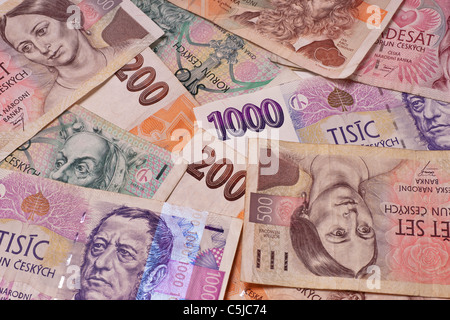Detailansicht sind Tschechische Kronen | Detail-Foto von verschiedenen Tschechische Krone Stockfoto