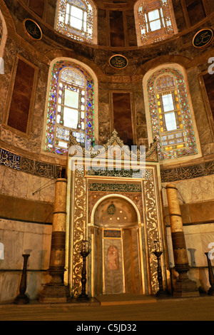 Mihrab und Apsis der Hagia Sophia Museum, Istanbul, Türkei Stockfoto