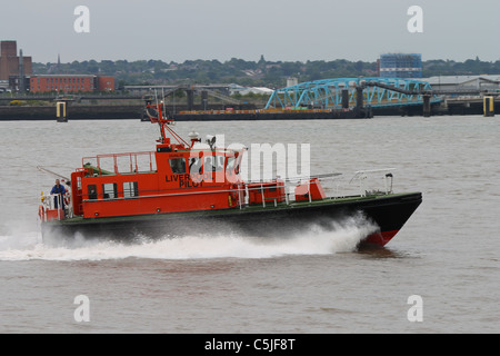 Lotsenboot auf den Fluss Mersey-Liverpool Stockfoto