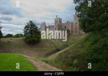 Erdarbeiten Framlingham Castle Stockfoto