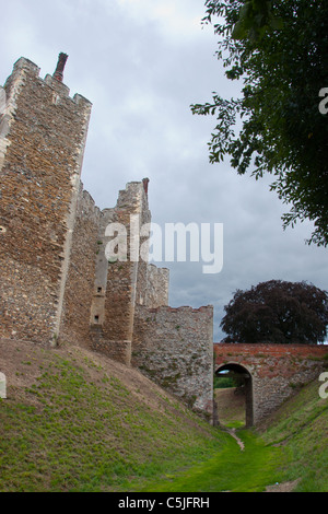 Erdarbeiten Framlingham Castle Stockfoto