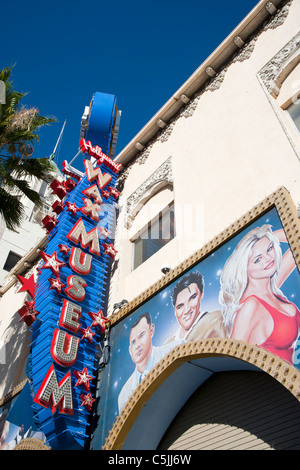 Wachsfigurenkabinett Zeichen in Hollywood, Los Angeles, Kalifornien, USA Stockfoto