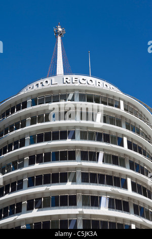 Kapitol-Aufzeichnungen Gebäude in Hollywood, Los Angeles, Kalifornien, USA Stockfoto