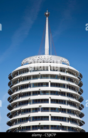 Kapitol-Aufzeichnungen Gebäude in Hollywood, Los Angeles, Kalifornien, USA Stockfoto