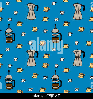 Kaffee Thema Hintergrund - nahtlos - exklusiv bei Alamy Stockfoto