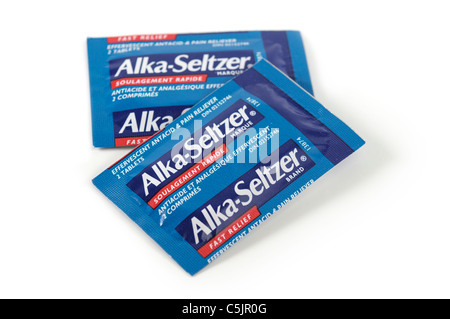 Alka-Seltzer Tabletten Stockfoto