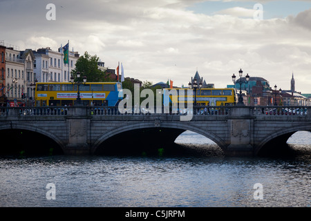 O' Connell Brücke über den Fluss Liffey in Dublin, Irland Stockfoto