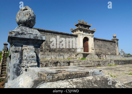 Asien, Vietnam, Hue. Königsgrab von Dong Khanh. 1993 zum UNESCO-Weltkulturerbe ernannt, ist Hue für seine komplexe geehrt. Stockfoto