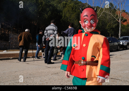 Karneval "Botarga - Motley LA CANDELARIA" in RETIENDAS. Guadalajara. Kastilien-La Mancha.SPAIN Stockfoto