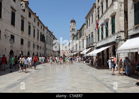 Die Hauptstraße in Dubrovnik Altstadt - Stradun Stockfoto