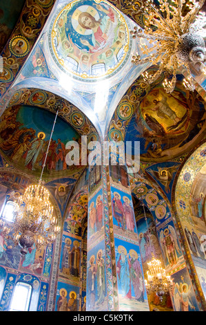 Innenraum der Kirche des Retters auf Blut, St Petersburg, Russland Stockfoto