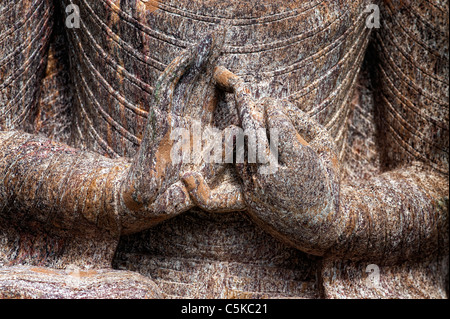 Stein Buddha Mudra-Hände-statue Stockfoto