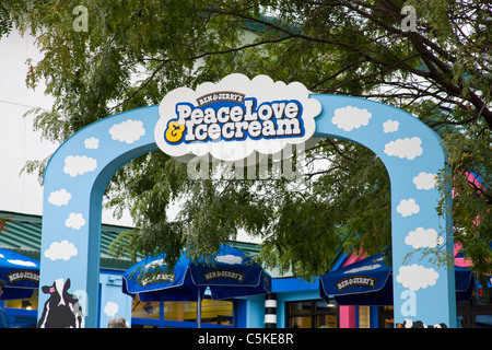 Eingang zu Ben &amp; Jerry's Ice Cream Factory. Stockfoto