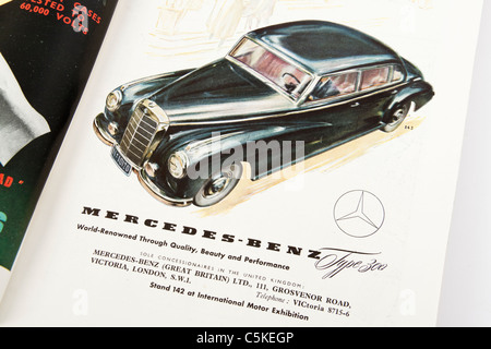 Illustration von Mercedes-Benz Typ 300 aus "The Autocar" Magazin des 23. Oktober 1953 Stockfoto