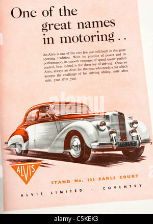 Abbildung von 1953 Oldtimer Alvis von "The Autocar" Magazin des 23. Oktober 1953 Stockfoto