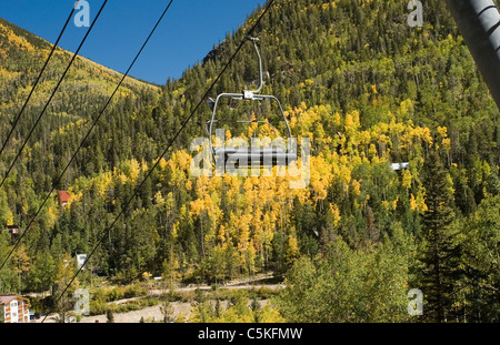 Sessellift, leeren Stuhl in Taos Ski Valley Stockfoto