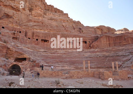 Amphitheater-Jordanien-Petra Stockfoto