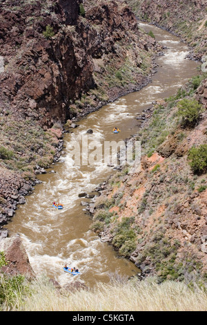 Vertikale hohen weiten Blick über Rio Grande Fluss mit drei Flöße Stockfoto