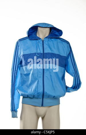 Marseille's Bereich Sportswear adidas Regenjacke Herren regen Jacke zweifarbig blau Nylon, hooded Full Zip. Stockfoto