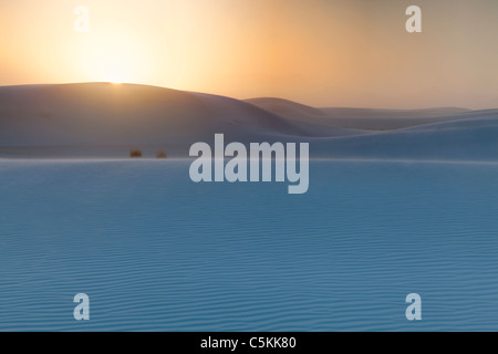 Sonnenuntergang am White Sands National Monument Stockfoto