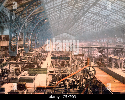 Innenansicht der Galerie Maschinen, Exposition Universelle Internationale de 1889, Paris, Frankreich Stockfoto