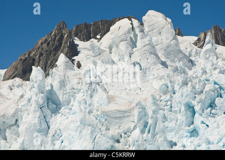 Helikopter-Rundflug, Franz Josef Glacier, Mt. Cook und Mt. Tasman.  Südinsel, Neuseeland auf dem Tasmas Meer Stockfoto