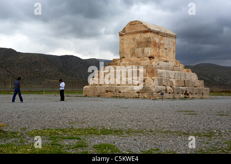 Grabmal von Kyros der große (6. Jh. v. Chr.), UNESCO-Weltkulturerbe, Pasargadae, Provinz Fars, Iran Stockfoto