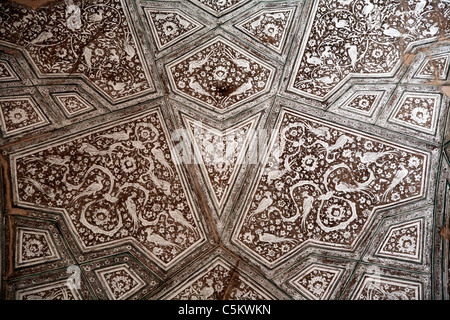 Wandmalereien in Sgraffito-Technik (1560-1580), Nain, Provinz Isfahan, Iran Stockfoto