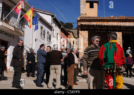 Karneval "Botarga - Motley LA CANDELARIA" in RETIENDAS. Guadalajara. Kastilien-La Mancha.SPAIN Stockfoto