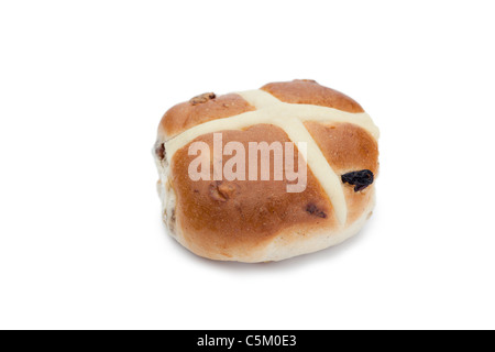 Hot Cross Bun isoliert Stockfoto