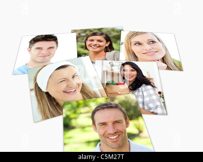 Collage von Jugendlichen posiert für die Kamera Stockfoto