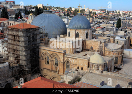 Blick auf die Altstadt vom Redemeer Kirchturm, Jerusalem, Israel Stockfoto