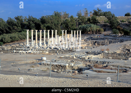 Ruinen der alten Stadt von Skythopolis (12:00), Beit Shean, Israel Stockfoto