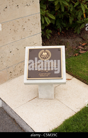 Gedenktafel in Aisne Marne American Cemetery Belleau Village in der Nähe von Chateau Thierry Frankreich Stockfoto