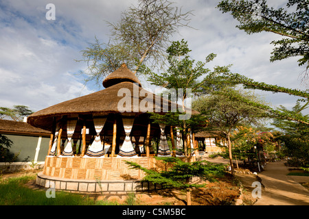 Buska Lodge Hotel und Restaurant in der Nähe von Turmi am unteren Omo-Tal, Southern Ethiopia, Afrika. Stockfoto