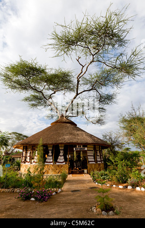 Buska Lodge Hotel und Restaurant in der Nähe von Turmi am unteren Omo-Tal, Southern Ethiopia, Afrika. Stockfoto