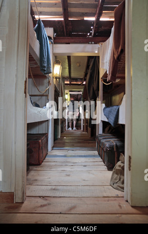 Blick entlang Zwischendeck Bereich von Brunels SS Great Britain, in der Werft Museum, Great Western Dockyard, Bristol, UK. Stockfoto