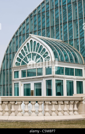 Como park mcNeely Wintergarten Fassade und die umliegenden Balustrade in Saint Paul Minnesota Stockfoto