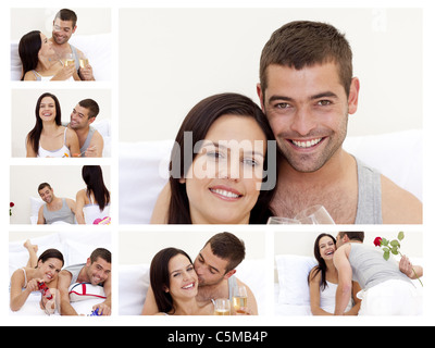 Collage aus ein paar schöne den Moment genießen Stockfoto
