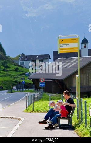 Bushaltestelle, Meien, Susten pass, Schweiz Stockfoto