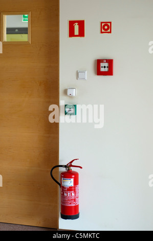 Feuerlöscher, die Alarmierung, Feuer-zone Stockfoto