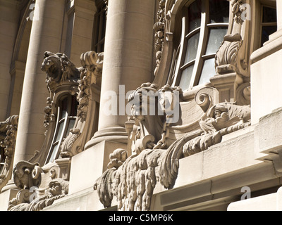 Verzierten Marine Facade, New York Yachtclub, 37 West 44th Street, NYC Stockfoto